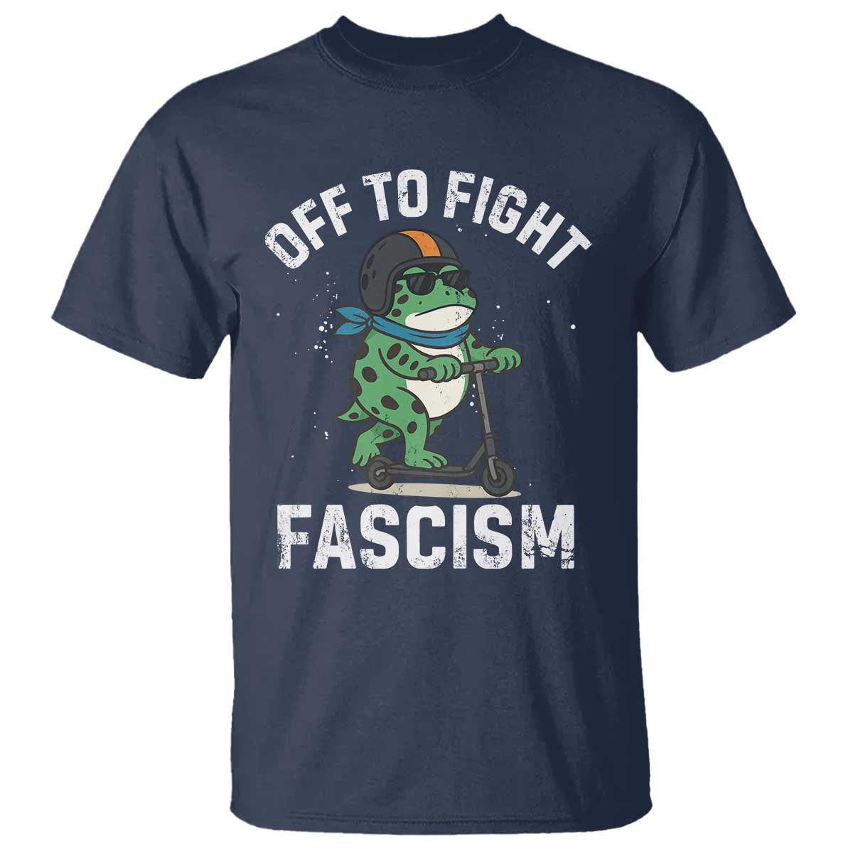 Portland Frog Resist Protest T Shirt Off to Fight Fascism Frog Scooter - Wonder Print Shop