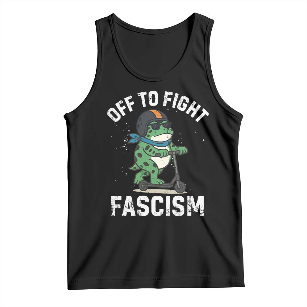 Portland Frog Resist Protest Tank Top Off to Fight Fascism Frog Scooter - Wonder Print Shop