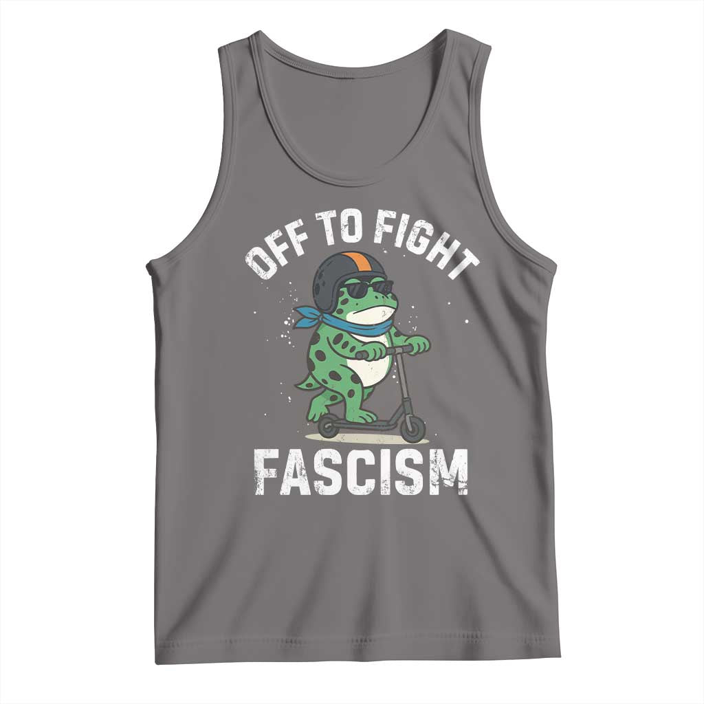 Portland Frog Resist Protest Tank Top Off to Fight Fascism Frog Scooter - Wonder Print Shop