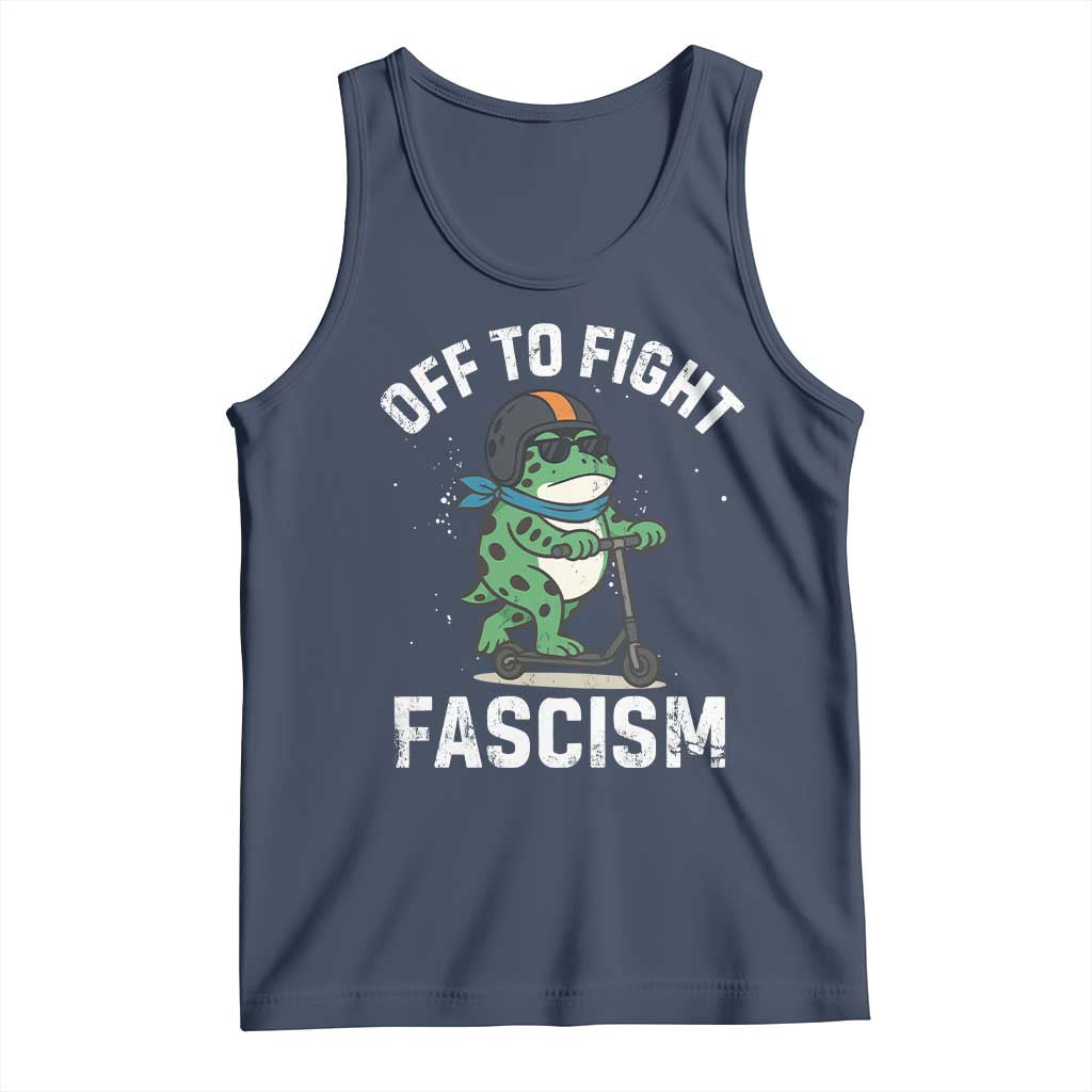 Portland Frog Resist Protest Tank Top Off to Fight Fascism Frog Scooter - Wonder Print Shop