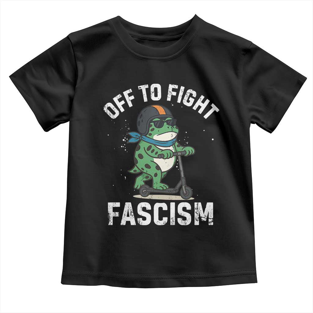 Portland Frog Resist Protest Toddler T Shirt Off to Fight Fascism Frog Scooter - Wonder Print Shop