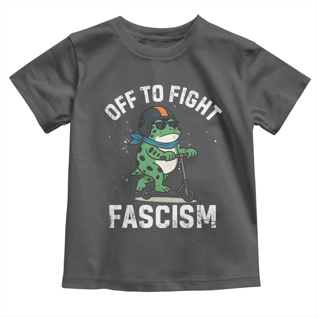 Portland Frog Resist Protest Toddler T Shirt Off to Fight Fascism Frog Scooter - Wonder Print Shop