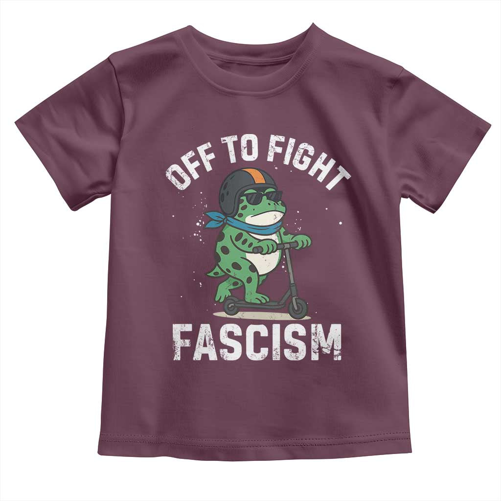 Portland Frog Resist Protest Toddler T Shirt Off to Fight Fascism Frog Scooter - Wonder Print Shop