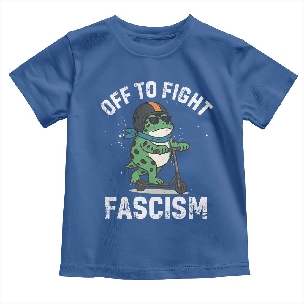 Portland Frog Resist Protest Toddler T Shirt Off to Fight Fascism Frog Scooter - Wonder Print Shop
