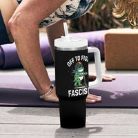 Portland Frog Resist Protest Tumbler With Handle Off to Fight Fascism Frog Scooter - Wonder Print Shop