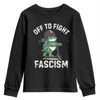 Portland Frog Resist Protest Youth Sweatshirt Off to Fight Fascism Frog Scooter - Wonder Print Shop