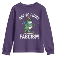 Portland Frog Resist Protest Youth Sweatshirt Off to Fight Fascism Frog Scooter - Wonder Print Shop