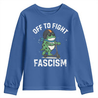 Portland Frog Resist Protest Youth Sweatshirt Off to Fight Fascism Frog Scooter - Wonder Print Shop