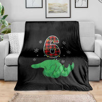 Number 6 Matching 67 Christmas Throw Blanket Red Plaid Xmas Pajamas Holiday Gen Alpha Slang Meme - Wonder Print Shop