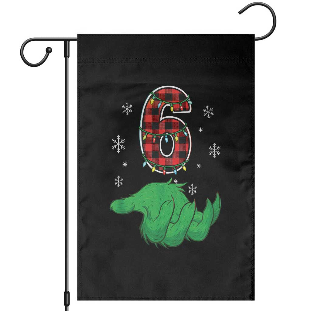 Number 6 Matching 67 Christmas Garden Flag Red Plaid Xmas Pajamas Holiday Gen Alpha Slang Meme - Wonder Print Shop
