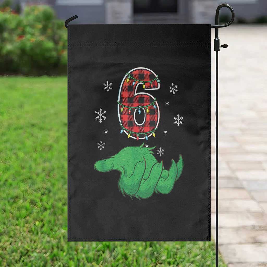 Number 6 Matching 67 Christmas Garden Flag Red Plaid Xmas Pajamas Holiday Gen Alpha Slang Meme - Wonder Print Shop