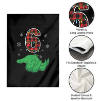 Number 6 Matching 67 Christmas Garden Flag Red Plaid Xmas Pajamas Holiday Gen Alpha Slang Meme - Wonder Print Shop