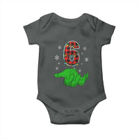 Number 6 Matching 67 Christmas Baby Onesie Red Plaid Xmas Pajamas Holiday Gen Alpha Slang Meme - Wonder Print Shop