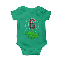 Number 6 Matching 67 Christmas Baby Onesie Red Plaid Xmas Pajamas Holiday Gen Alpha Slang Meme - Wonder Print Shop