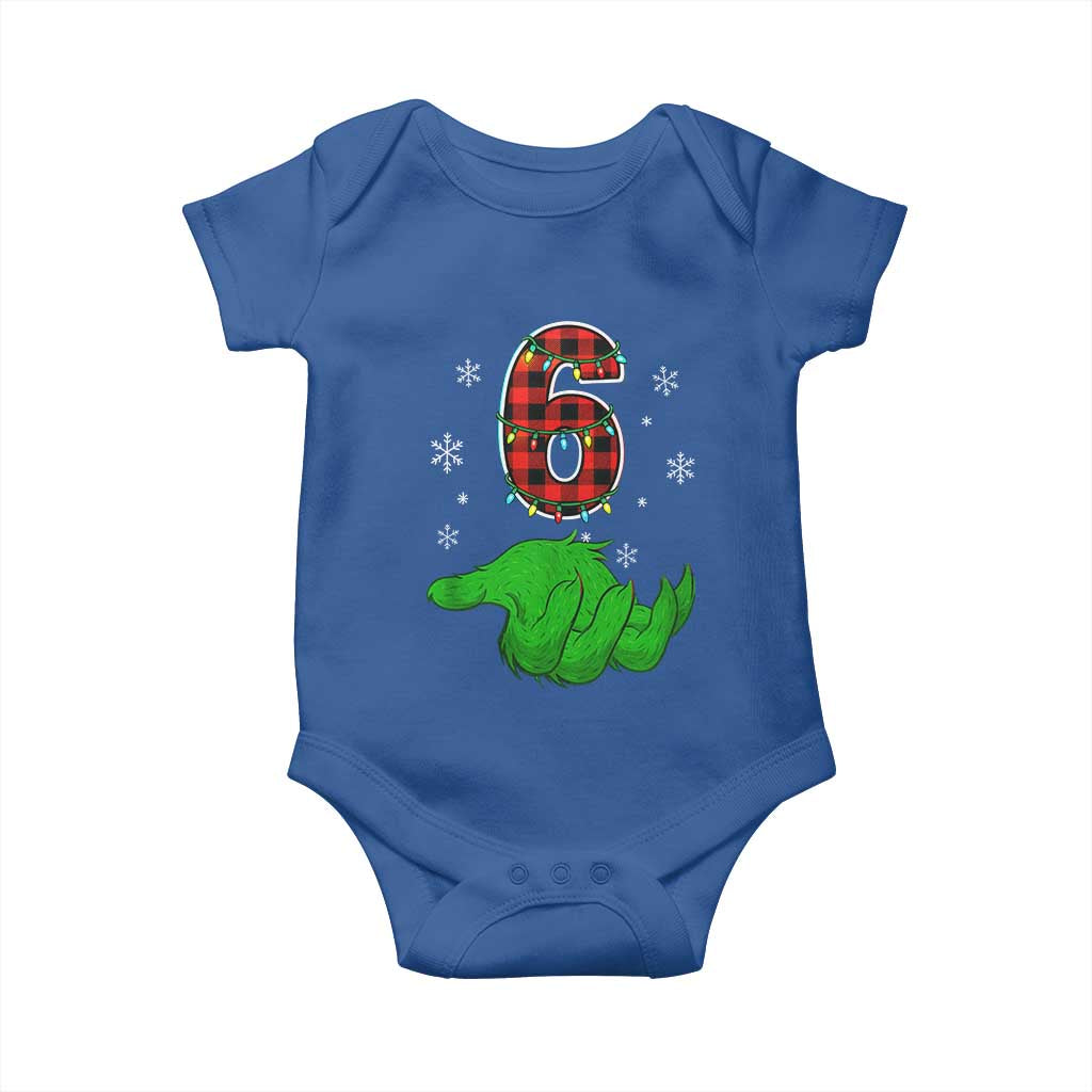 Number 6 Matching 67 Christmas Baby Onesie Red Plaid Xmas Pajamas Holiday Gen Alpha Slang Meme - Wonder Print Shop