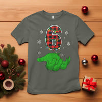 Number 6 Matching 67 Christmas T Shirt Red Plaid Xmas Pajamas Holiday Gen Alpha Slang Meme - Wonder Print Shop