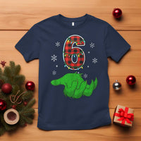 Number 6 Matching 67 Christmas T Shirt Red Plaid Xmas Pajamas Holiday Gen Alpha Slang Meme - Wonder Print Shop