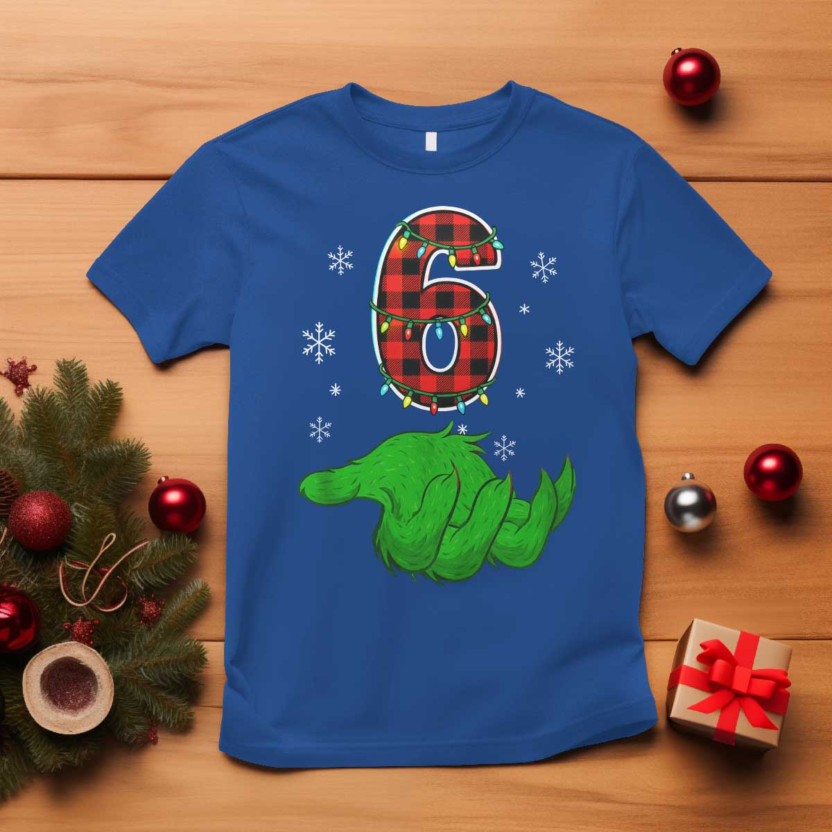 Number 6 Matching 67 Christmas T Shirt Red Plaid Xmas Pajamas Holiday Gen Alpha Slang Meme - Wonder Print Shop