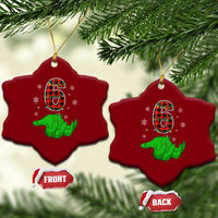 Number 6 Matching 67 Christmas Ceramic Ornament Red Plaid Xmas Pajamas Holiday Gen Alpha Slang Meme - Wonder Print Shop