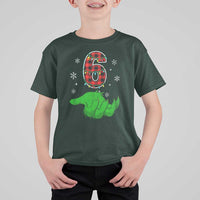 Number 6 Matching 67 Christmas T Shirt For Kid Red Plaid Xmas Pajamas Holiday Gen Alpha Slang Meme - Wonder Print Shop