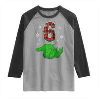 Number 6 Matching 67 Christmas Raglan Shirt Red Plaid Xmas Pajamas Holiday Gen Alpha Slang Meme - Wonder Print Shop