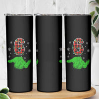 Number 6 Matching 67 Christmas Skinny Tumbler Red Plaid Xmas Pajamas Holiday Gen Alpha Slang Meme - Wonder Print Shop
