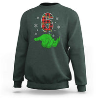 Number 6 Matching 67 Christmas Sweatshirt Red Plaid Xmas Pajamas Holiday Gen Alpha Slang Meme - Wonder Print Shop