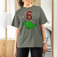 Number 6 Matching 67 Christmas T Shirt For Women Red Plaid Xmas Pajamas Holiday Gen Alpha Slang Meme - Wonder Print Shop