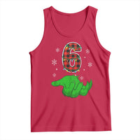 Number 6 Matching 67 Christmas Tank Top Red Plaid Xmas Pajamas Holiday Gen Alpha Slang Meme - Wonder Print Shop