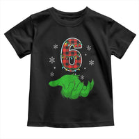 Number 6 Matching 67 Christmas Toddler T Shirt Red Plaid Xmas Pajamas Holiday Gen Alpha Slang Meme - Wonder Print Shop
