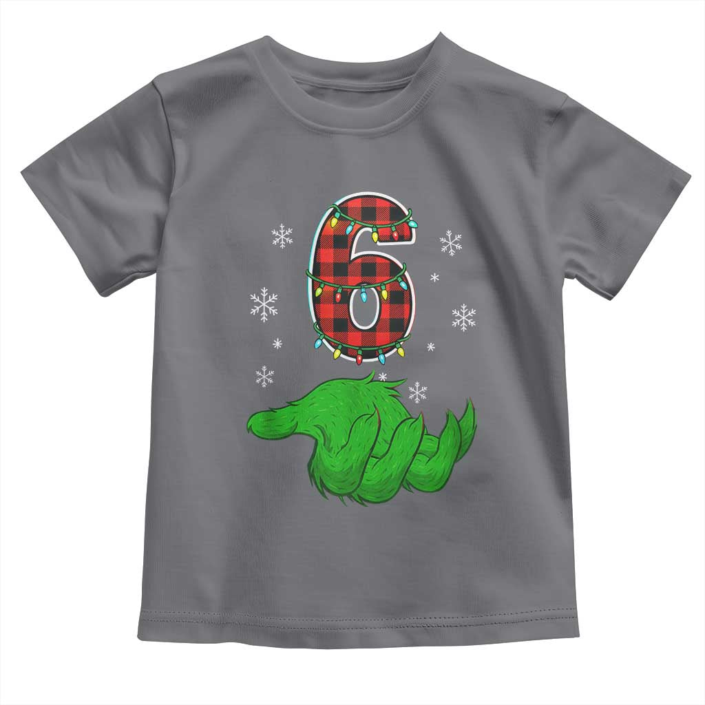 Number 6 Matching 67 Christmas Toddler T Shirt Red Plaid Xmas Pajamas Holiday Gen Alpha Slang Meme - Wonder Print Shop