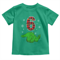 Number 6 Matching 67 Christmas Toddler T Shirt Red Plaid Xmas Pajamas Holiday Gen Alpha Slang Meme - Wonder Print Shop