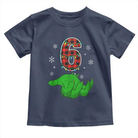 Number 6 Matching 67 Christmas Toddler T Shirt Red Plaid Xmas Pajamas Holiday Gen Alpha Slang Meme - Wonder Print Shop