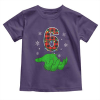 Number 6 Matching 67 Christmas Toddler T Shirt Red Plaid Xmas Pajamas Holiday Gen Alpha Slang Meme - Wonder Print Shop
