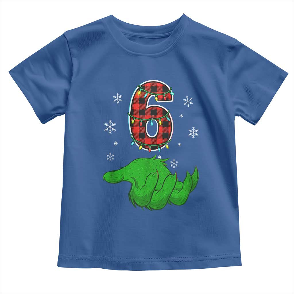 Number 6 Matching 67 Christmas Toddler T Shirt Red Plaid Xmas Pajamas Holiday Gen Alpha Slang Meme - Wonder Print Shop