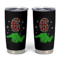 Number 6 Matching 67 Christmas Tumbler Cup Red Plaid Xmas Pajamas Holiday Gen Alpha Slang Meme - Wonder Print Shop