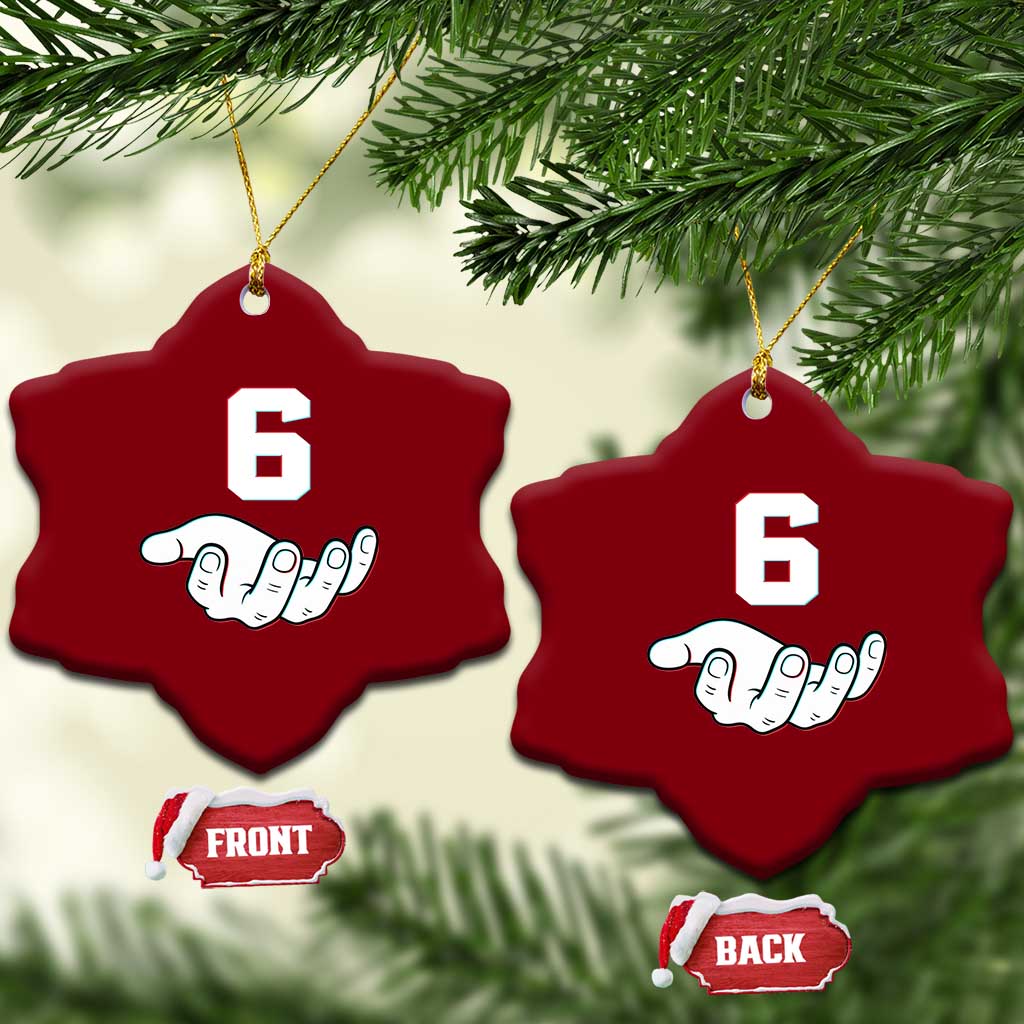 Number 6 Ceramic Ornament Matching 67 Meme Costume 6th Birthday 6 Years - Wonder Print Shop