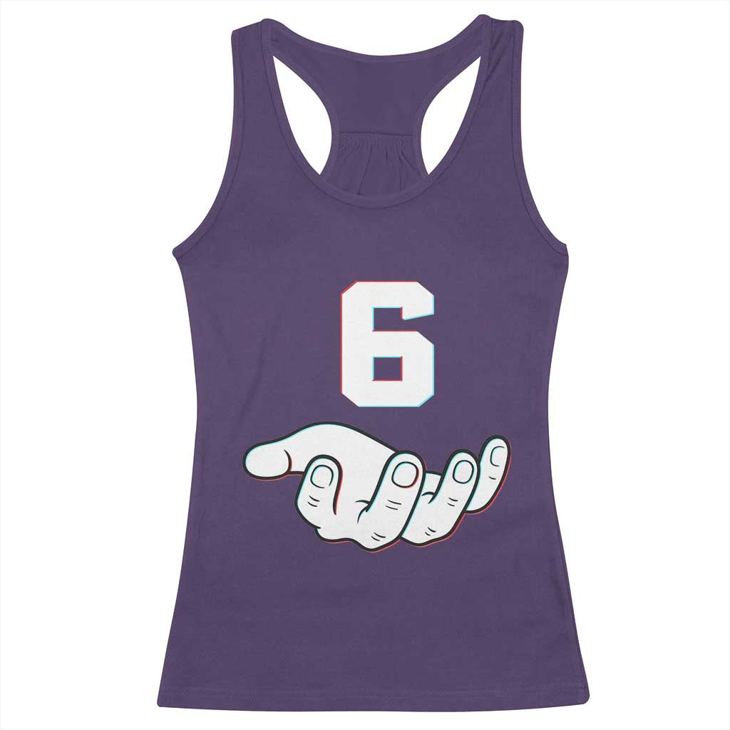 Number 6 Racerback Tank Top Matching 67 Meme Costume 6th Birthday 6 Years - Wonder Print Shop