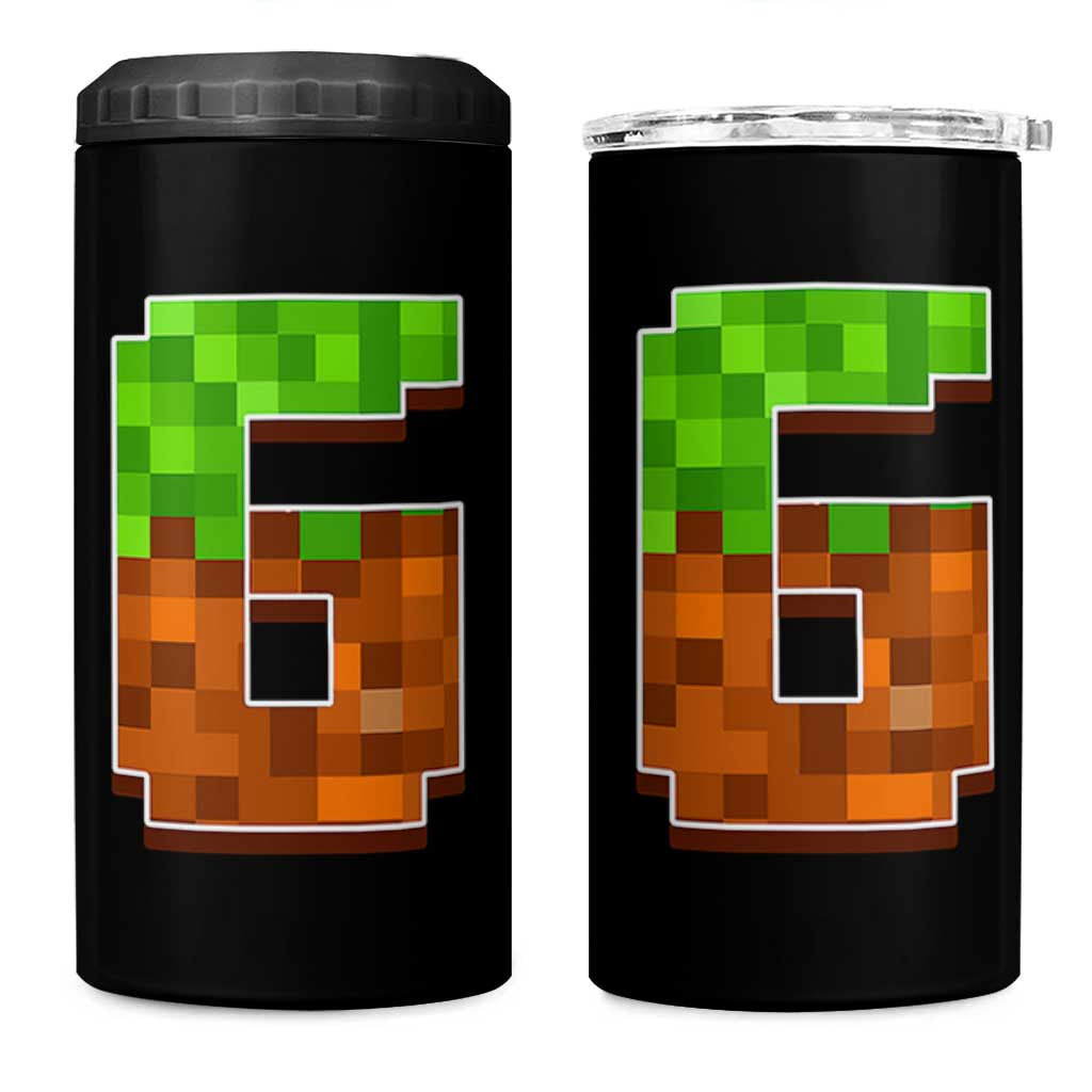 Number 6 4 in 1 Can Cooler Tumbler Game Matching 67 Meme Costume 6th Birthday 6 Years - Wonder Print Shop