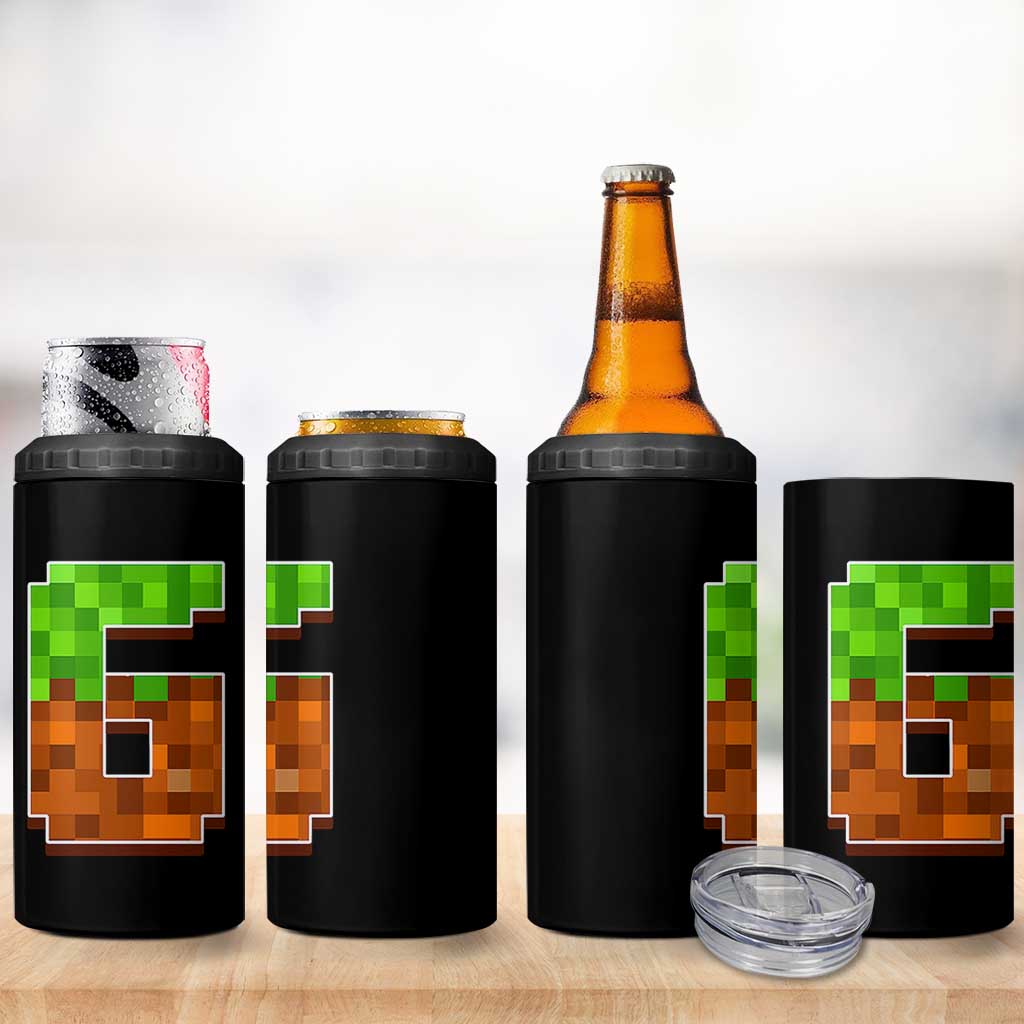 Number 6 4 in 1 Can Cooler Tumbler Game Matching 67 Meme Costume 6th Birthday 6 Years - Wonder Print Shop