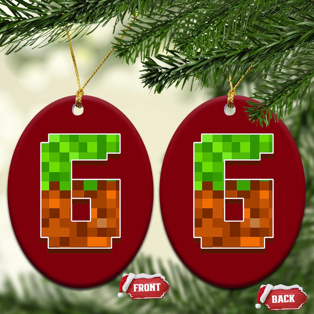 Number 6 Ceramic Ornament Game Matching 67 Meme Costume 6th Birthday 6 Years - Wonder Print Shop