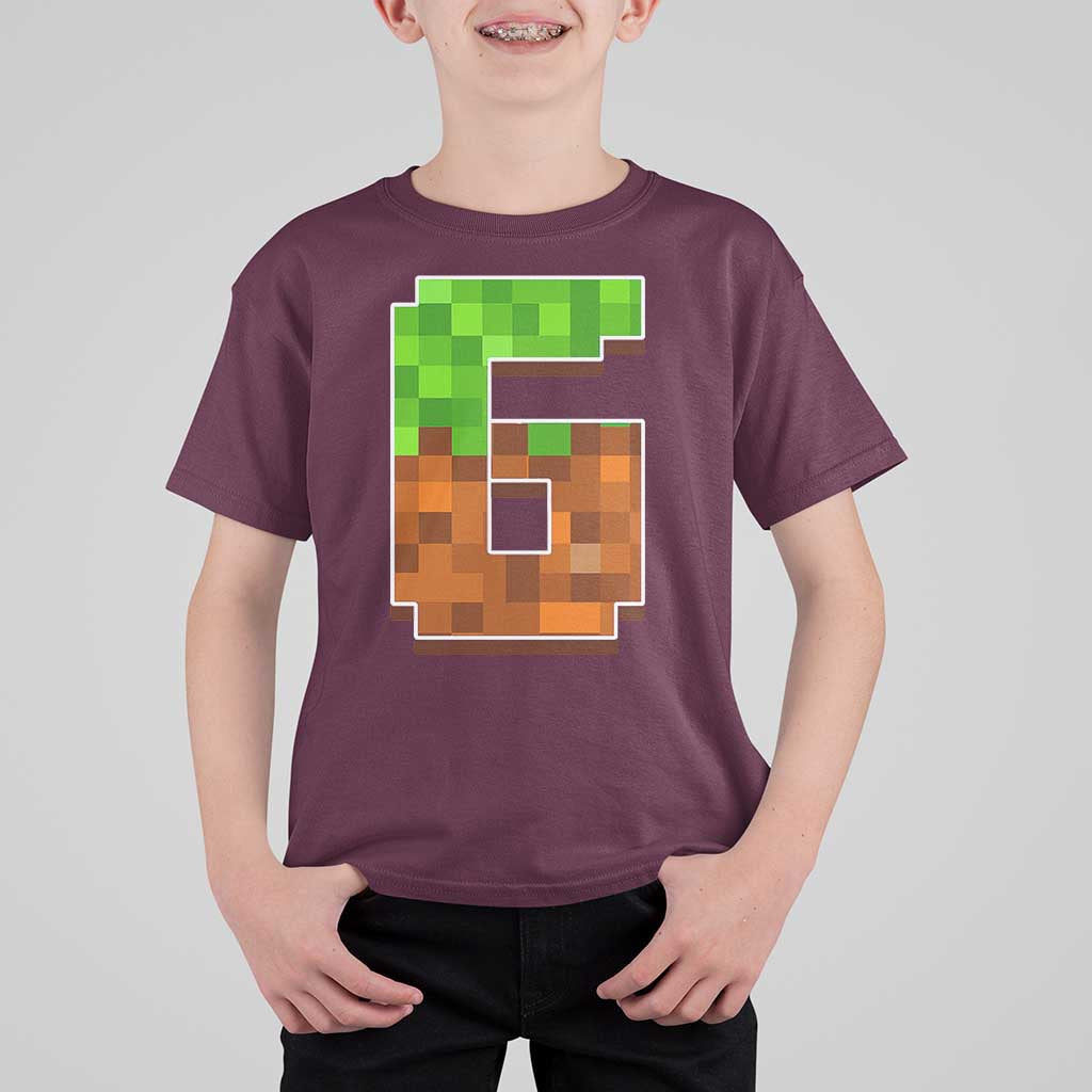 Number 6 T Shirt For Kid Game Matching 67 Meme Costume 6th Birthday 6 Years - Wonder Print Shop