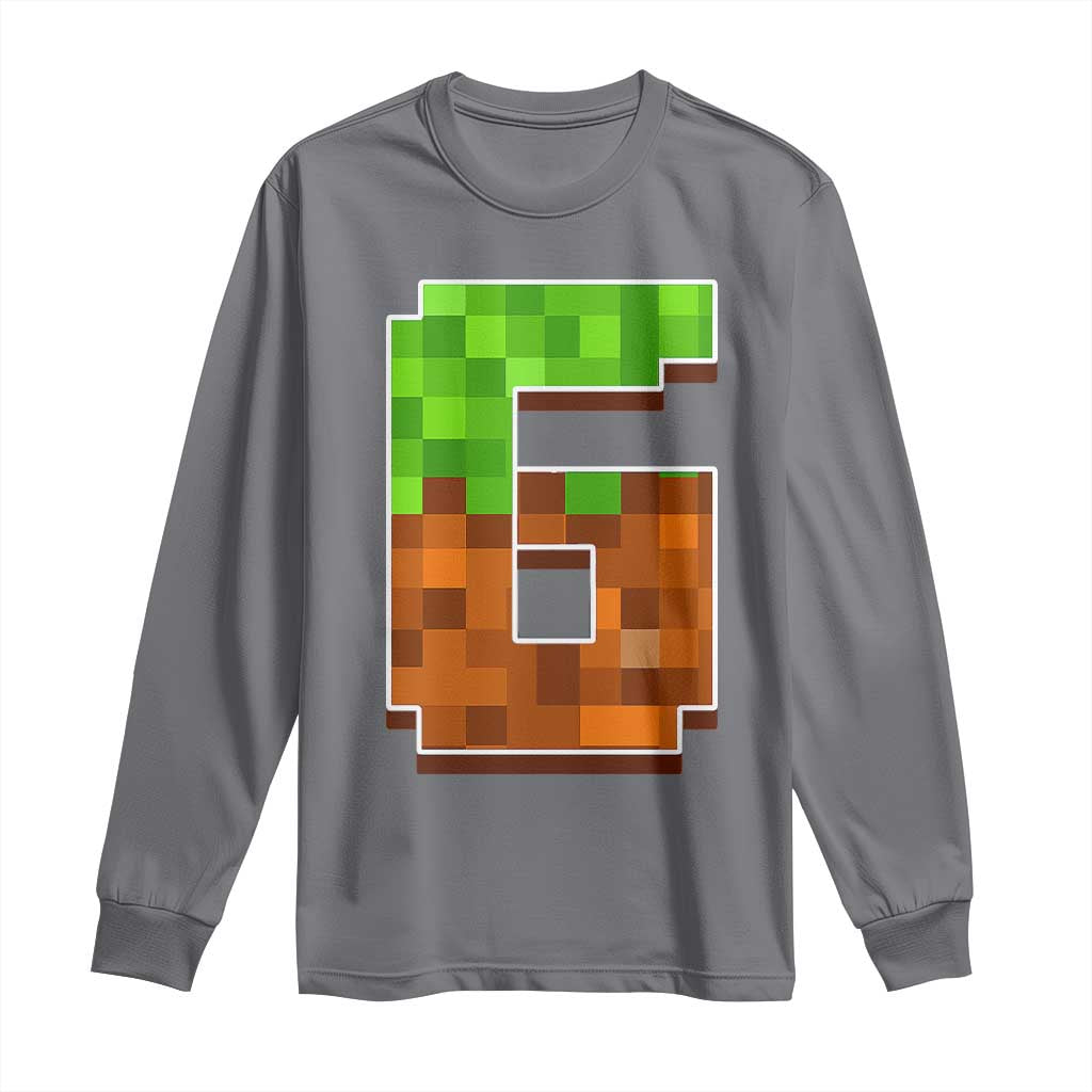 Number 6 Long Sleeve Shirt Game Matching 67 Meme Costume 6th Birthday 6 Years - Wonder Print Shop