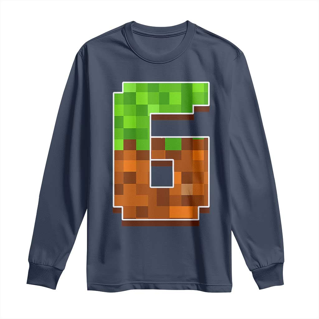 Number 6 Long Sleeve Shirt Game Matching 67 Meme Costume 6th Birthday 6 Years - Wonder Print Shop