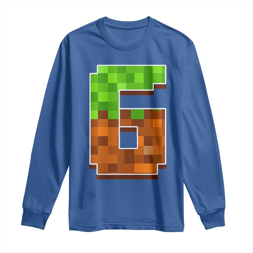Number 6 Long Sleeve Shirt Game Matching 67 Meme Costume 6th Birthday 6 Years - Wonder Print Shop
