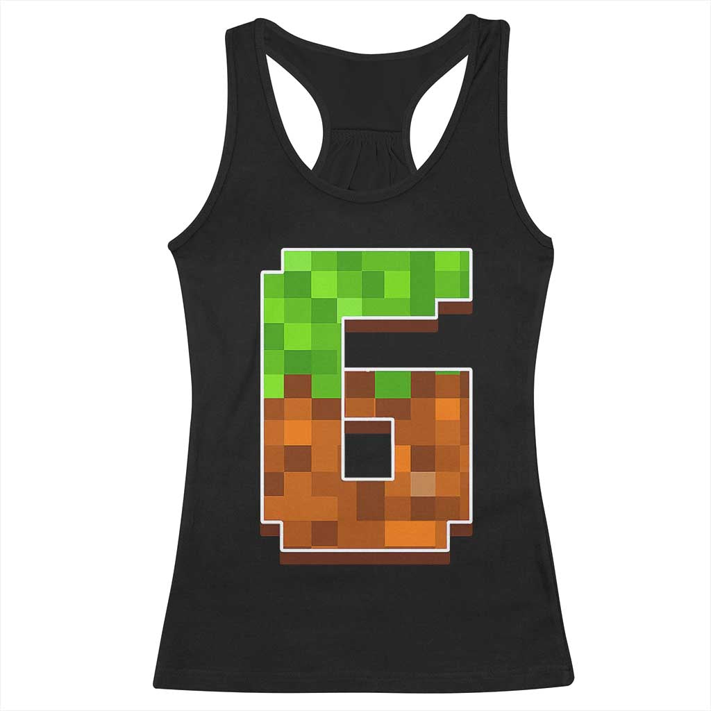 Number 6 Racerback Tank Top Game Matching 67 Meme Costume 6th Birthday 6 Years - Wonder Print Shop