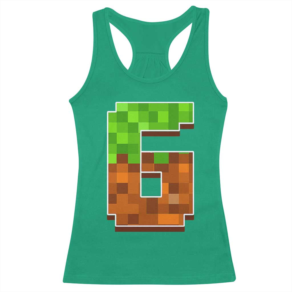 Number 6 Racerback Tank Top Game Matching 67 Meme Costume 6th Birthday 6 Years - Wonder Print Shop