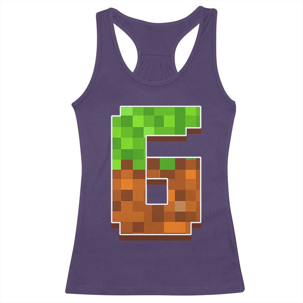 Number 6 Racerback Tank Top Game Matching 67 Meme Costume 6th Birthday 6 Years - Wonder Print Shop