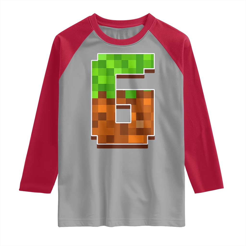 Number 6 Raglan Shirt Game Matching 67 Meme Costume 6th Birthday 6 Years - Wonder Print Shop