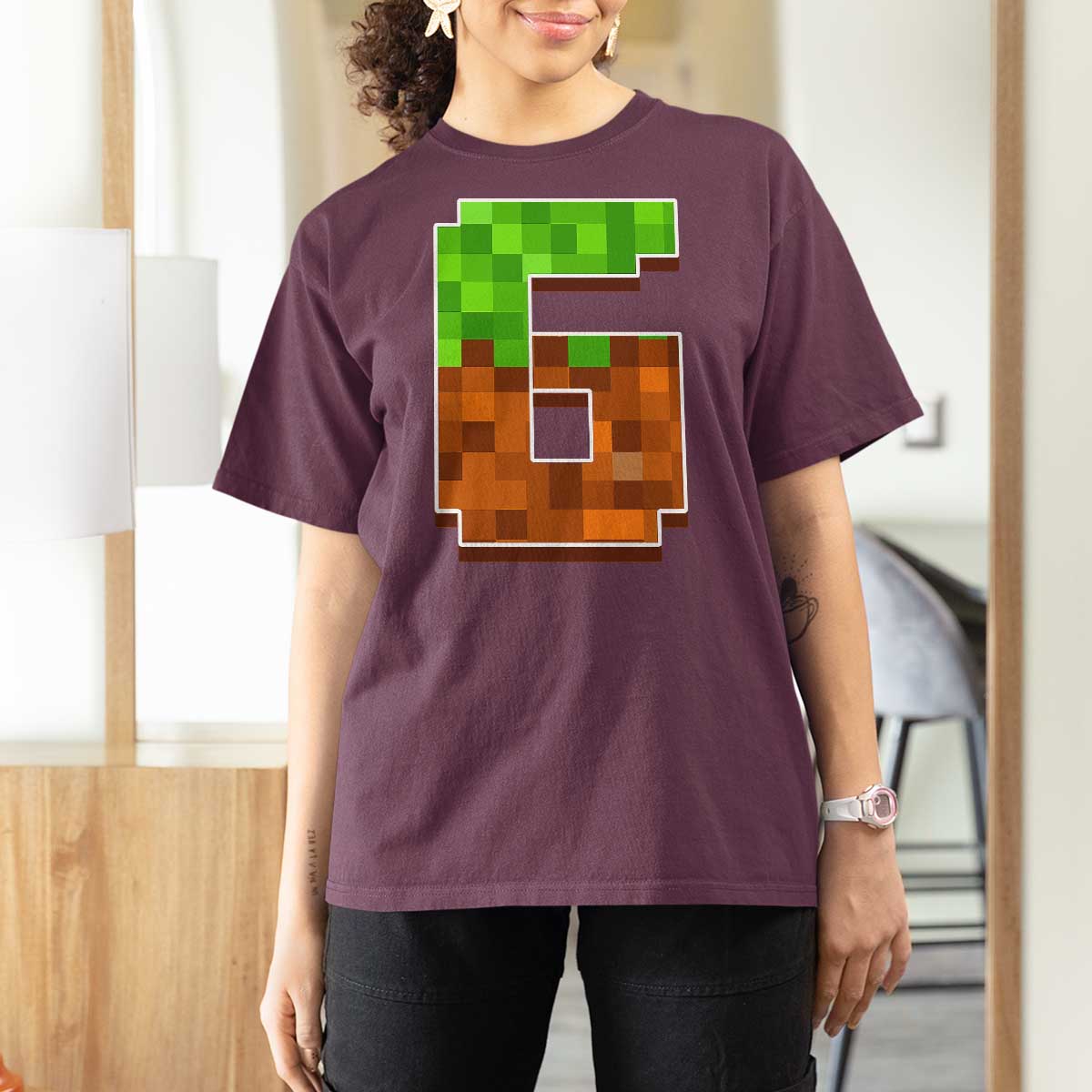 Number 6 T Shirt For Women Game Matching 67 Meme Costume 6th Birthday 6 Years - Wonder Print Shop